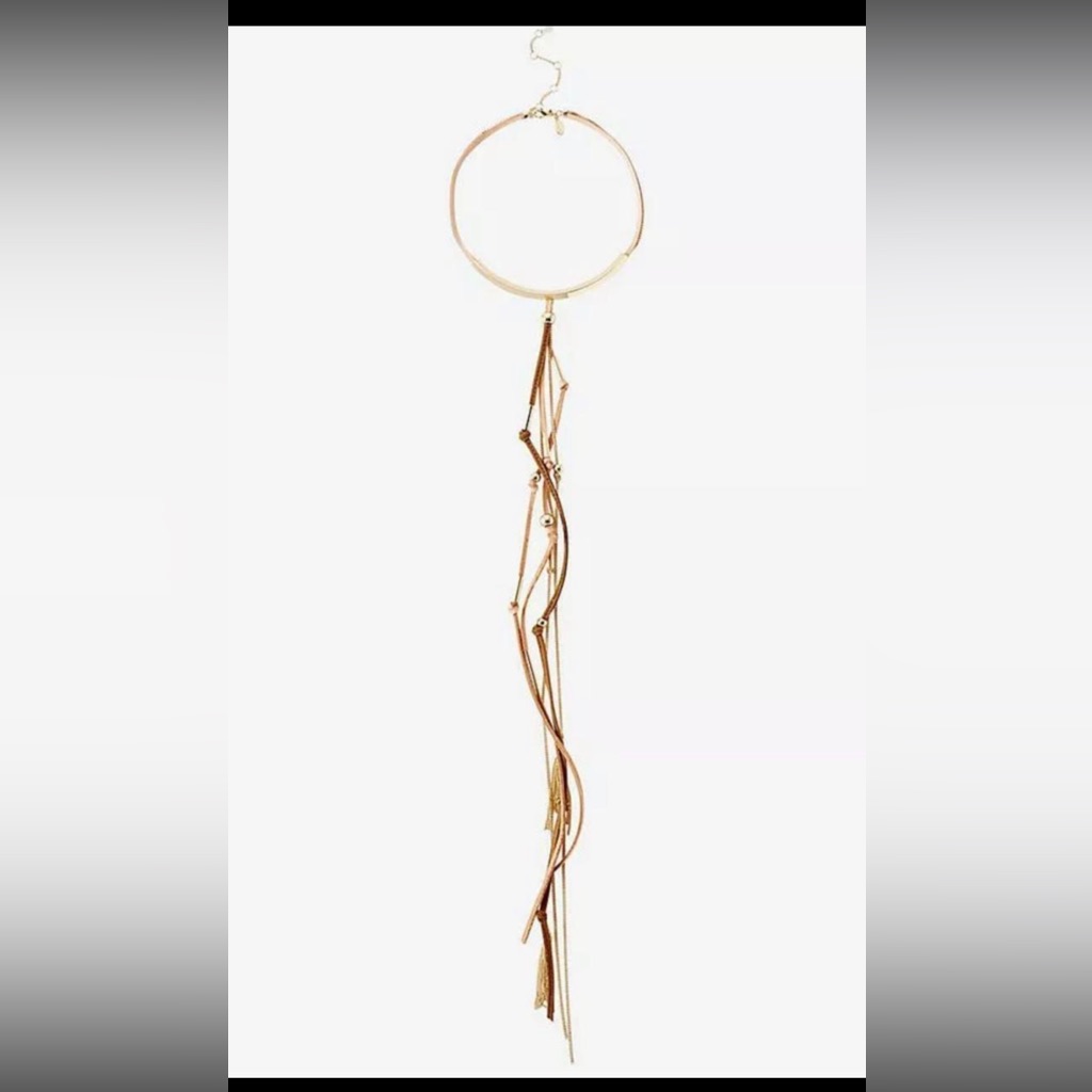 Express Leather Fringe Choker Necklace Nwt 15$